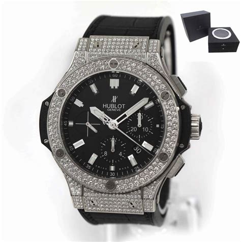 black diamond hublot watch|diamond encrusted hublot watch.